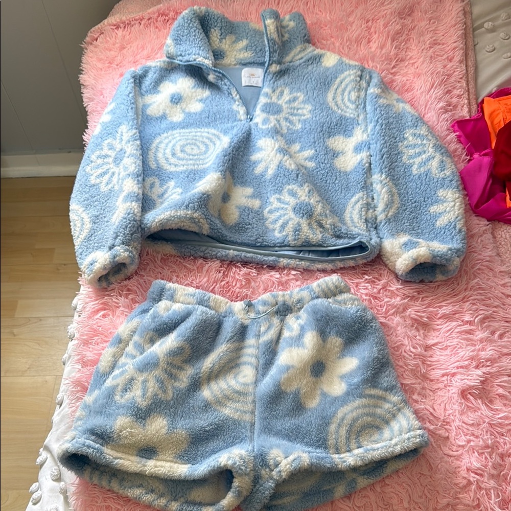 Cozy Blue and Cream Fleece Set by Marshalls